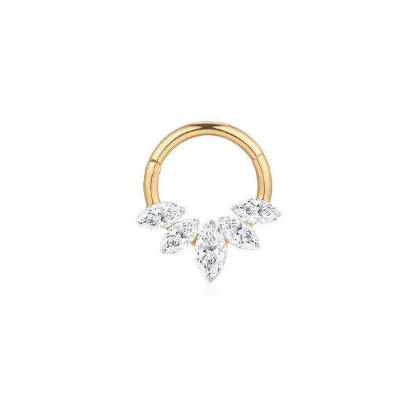 Closeup photo of Lotus Garland Lab Grown Diamond Single Clicker Hoop - .47ct