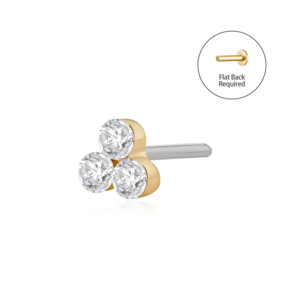 Closeup photo of Trinity Lab Grown Diamond Cluster Threadless End - .105ct