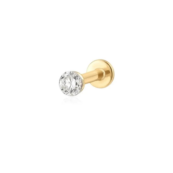 Closeup photo of 0.068ct Solitaire Lab Grown Diamond Flatback Stud