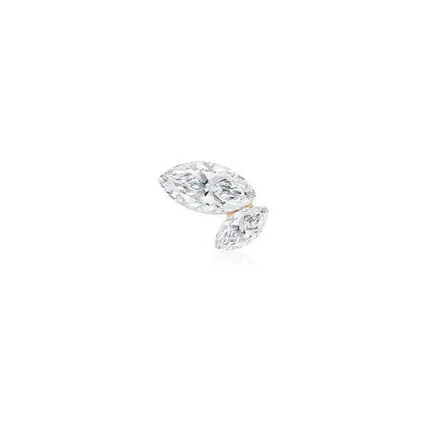 Closeup photo of Graduated Marquise Lab Grown Diamond Right Flatback Stud - .23ct