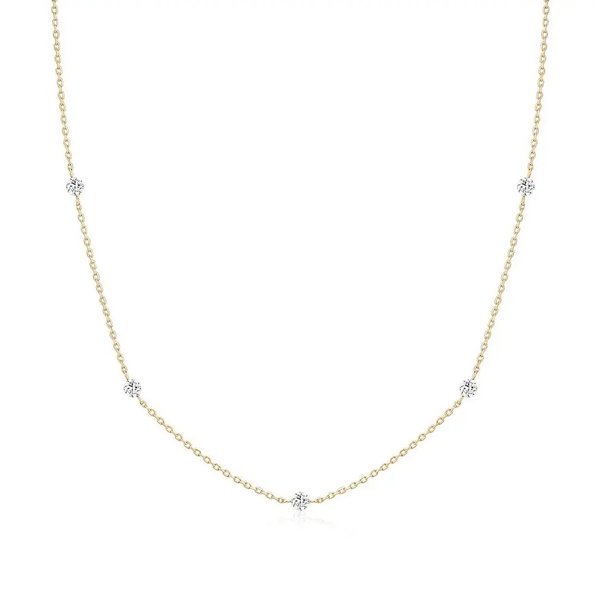 Closeup photo of Lab Grown Diamond Station Necklace - .34ct