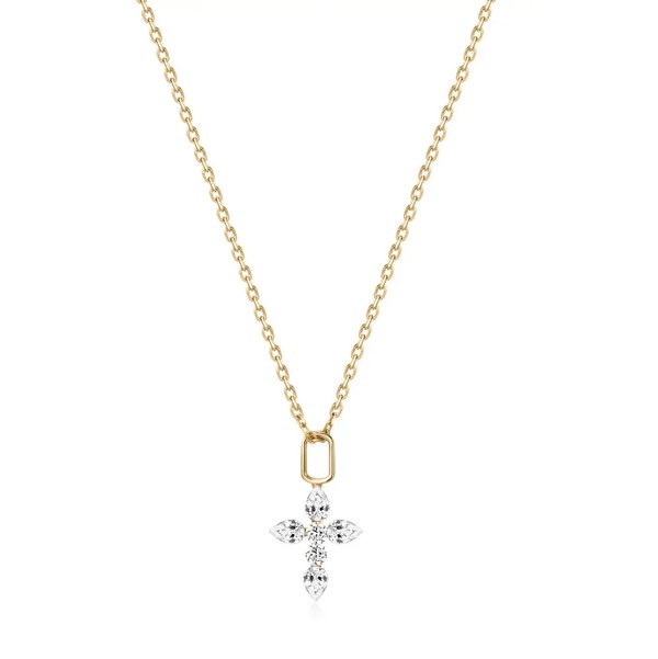 Closeup photo of Lab Grown Diamond Cross Necklace - .26ct