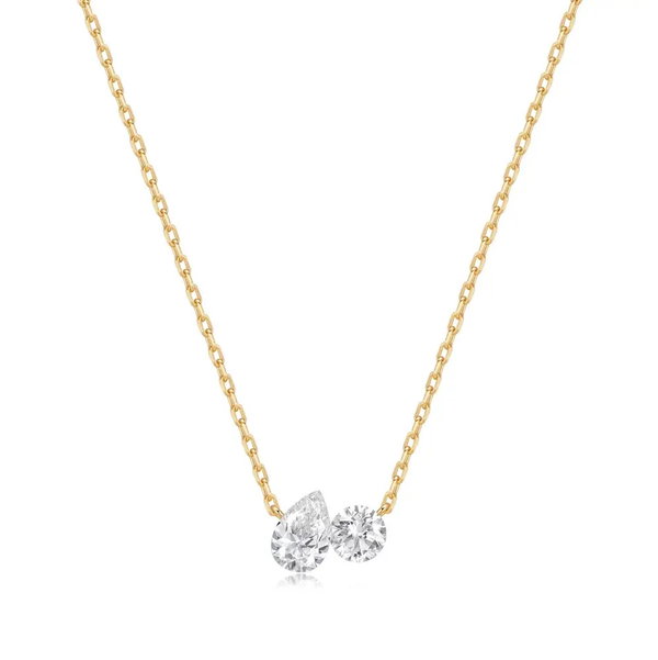 Closeup photo of Toi et Moi Lab Grown Diamond Necklace - .65ct