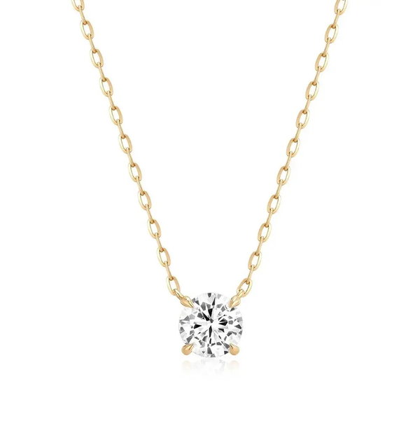 Closeup photo of Grand Solitaire Lab Grown Diamond Necklace - .75ct
