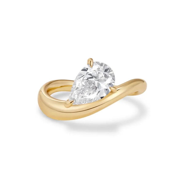 Closeup photo of Curved Lab Grown Diamond Figure Balance Ring - 1.6ct