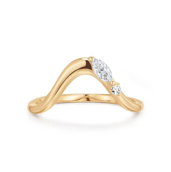 Closeup photo of Curved Lab Grown Diamond Figure Ring - .169ct