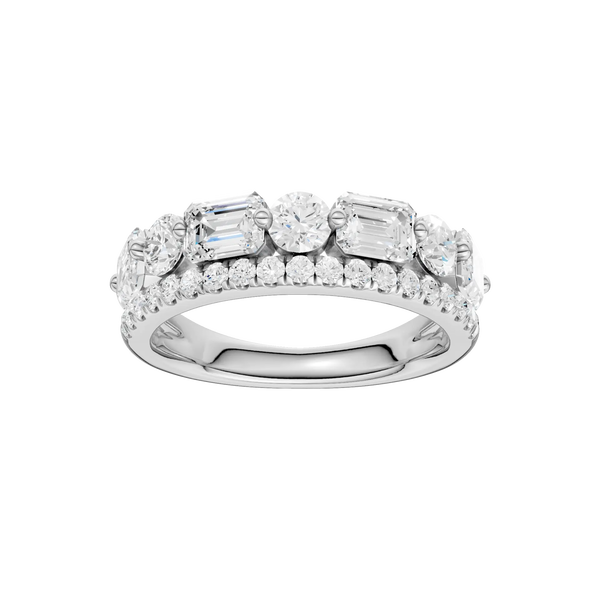 Closeup photo of 14kw Stackable Ring(Round; Emerald) 2cttw
