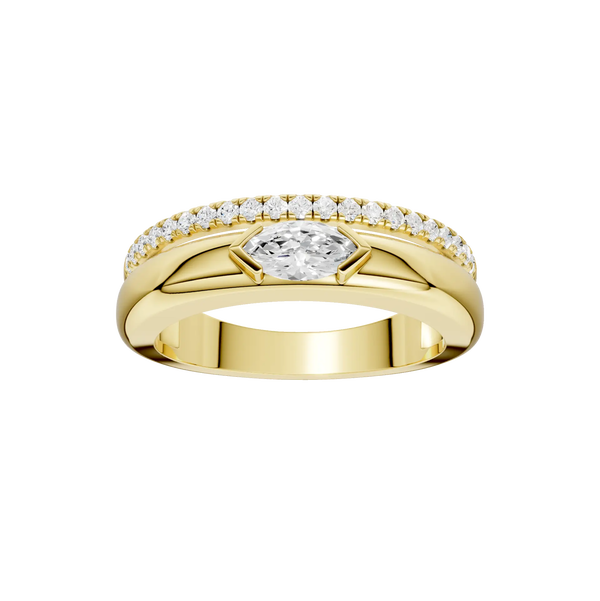 Closeup photo of 14ky Right Hand Ring(Marquise) .65cttw