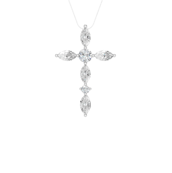 Closeup photo of 14kw Cross Pendant 1cttw