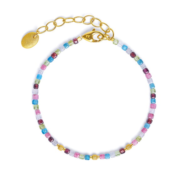 Closeup photo of Cusevi-bracelet Multicolor sterlingsilver-gold-plated, 21cm