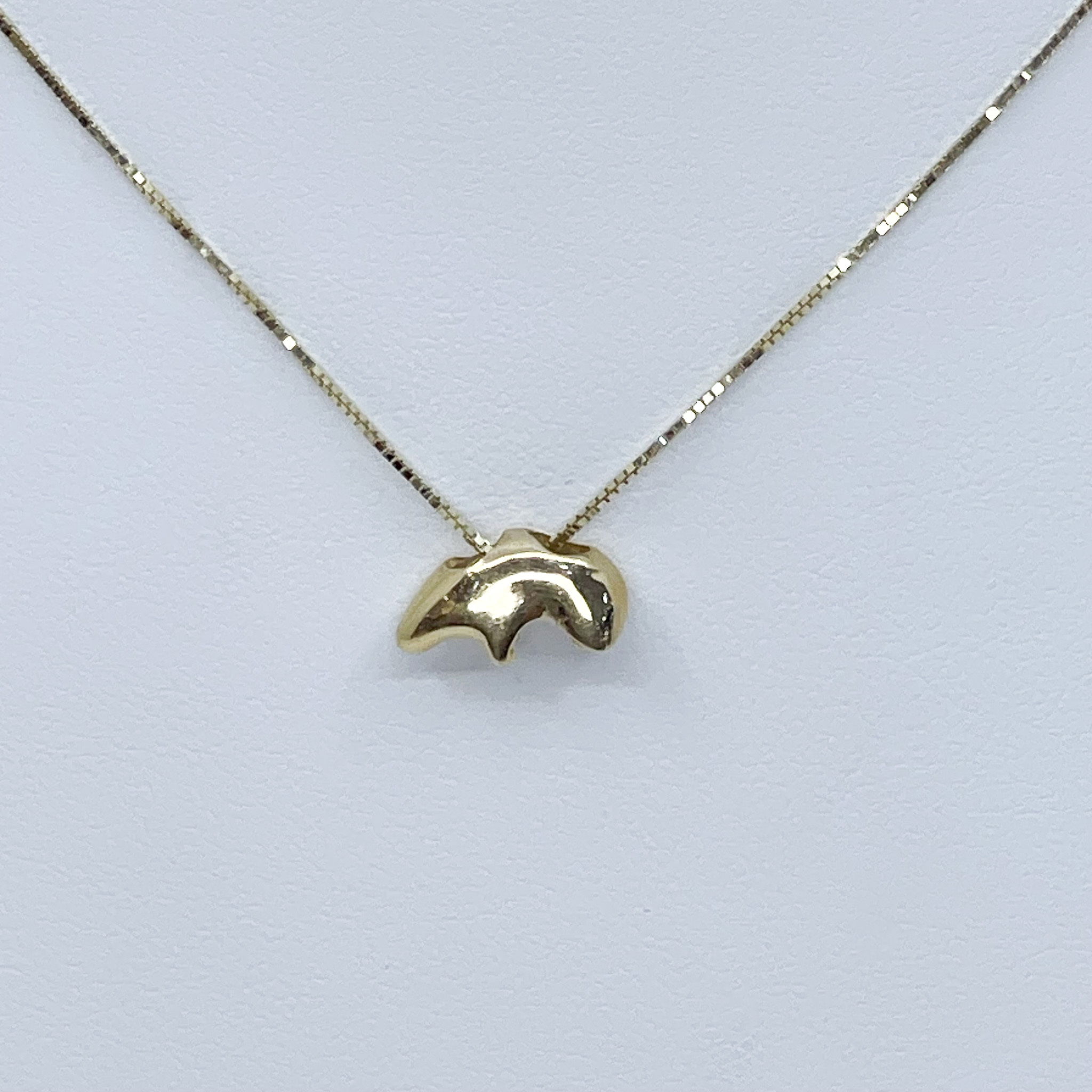 14k Mini Fetish Bear 3/8” Pendant