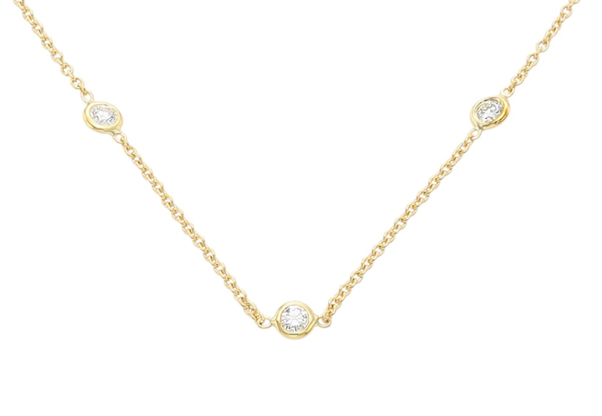 Diamonds By The Inch Bezel set 18K YG Necklace