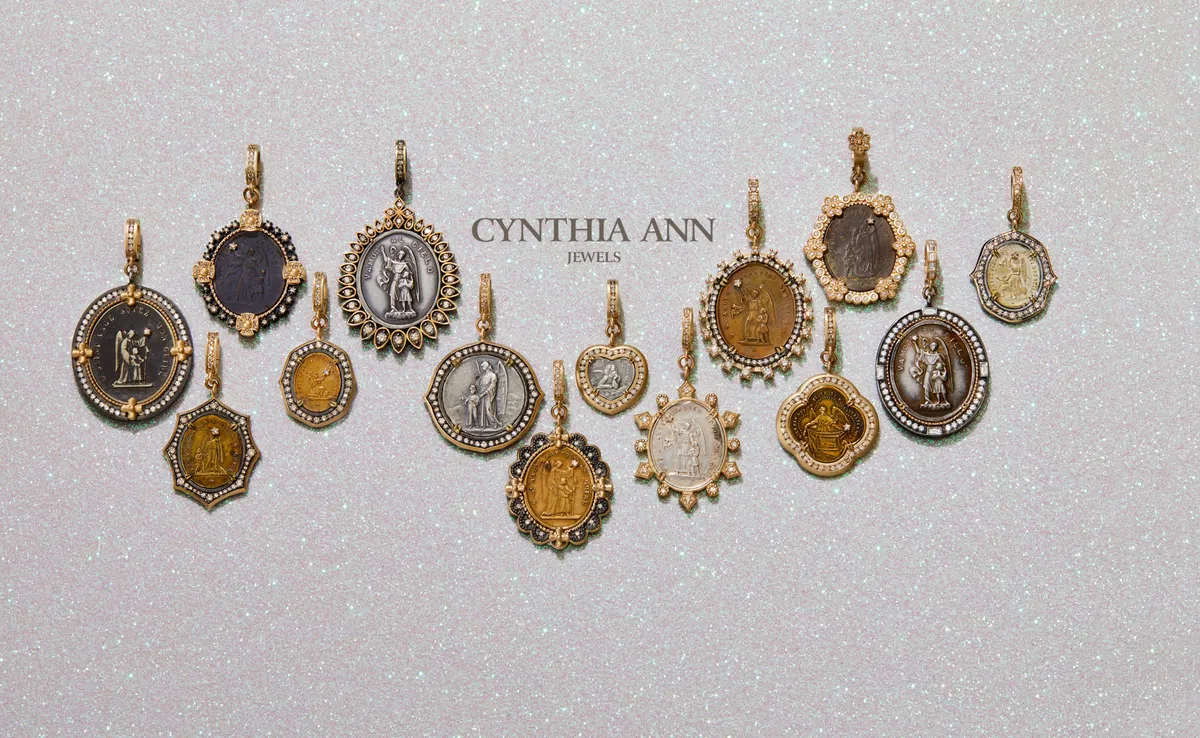 Cynthia Ann antique cross and coin pendants