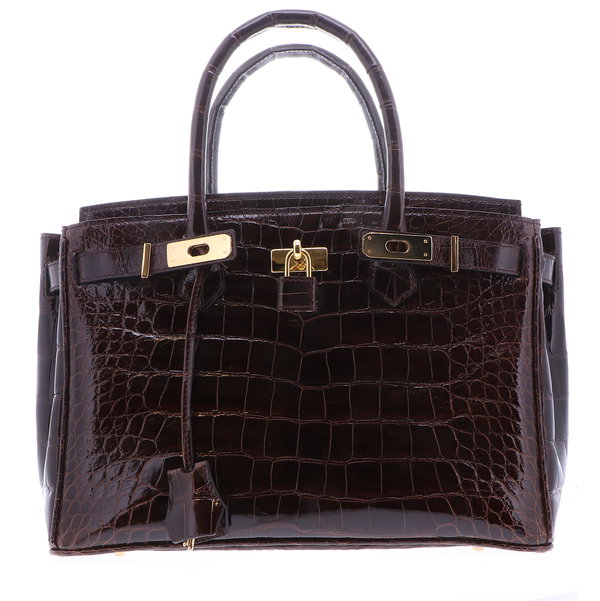 Closeup photo of Classic 30 Chocolate Brown Alligator