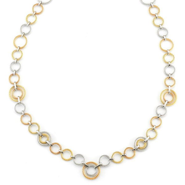 Closeup photo of Long Interlocked Cable Necklace