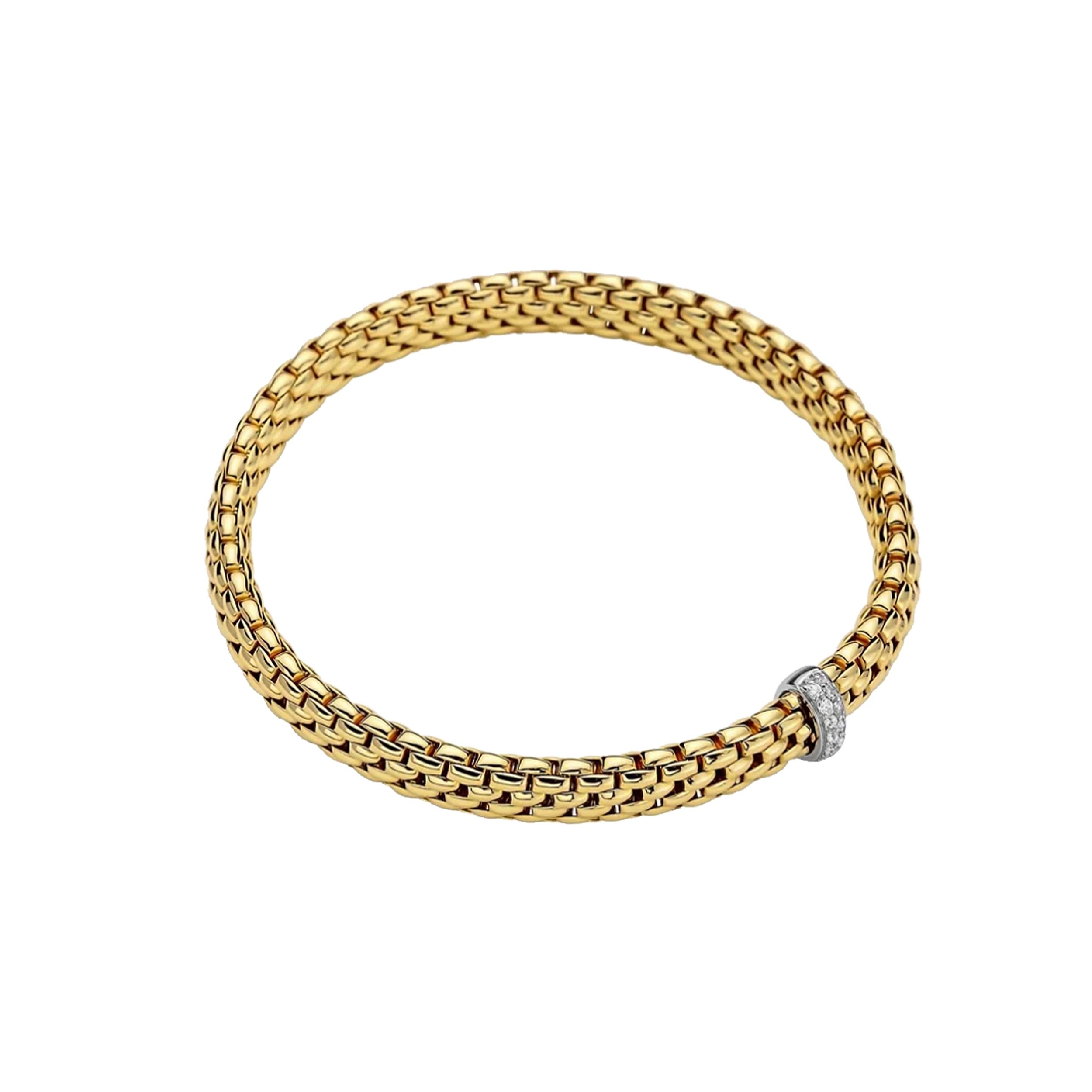 18k Gold Flex'it Bracelet in Yellow Gold with Diamonds size S (16 cm)