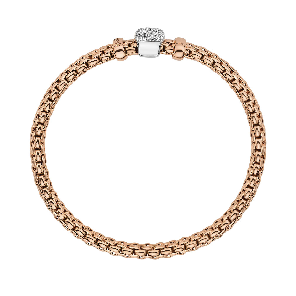 Vendome Flex'it Bracelet in Rose Gold with Diamonds - Size XL (19 cm)
