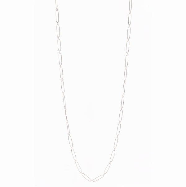 Closeup photo of 14k Yellow Gold Paper Clip Necklace