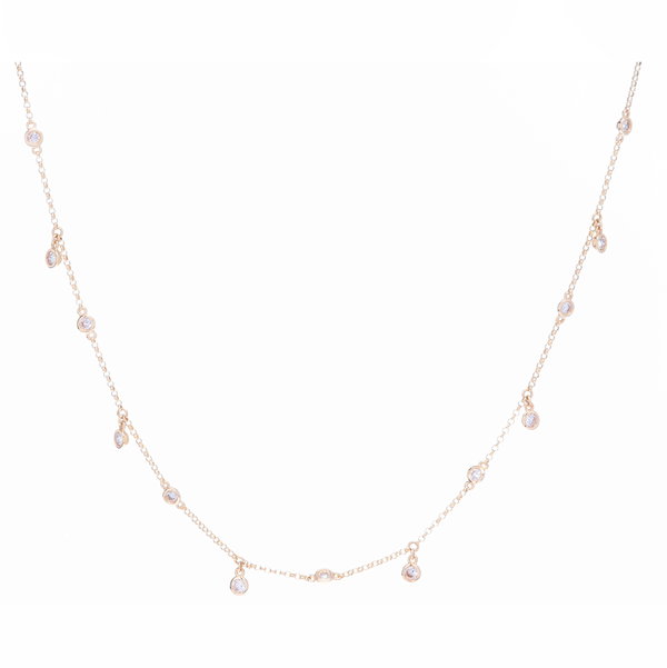 Closeup photo of 14k YG 13 DIA: 0.56tcw Dancing Diamond Necklace