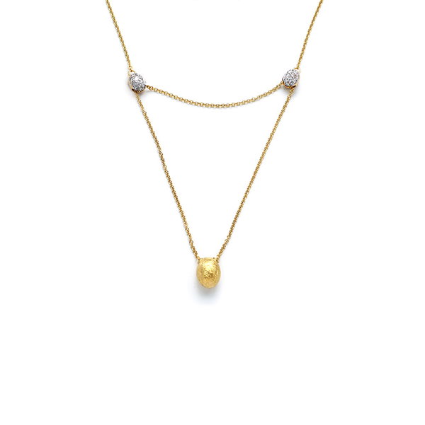 Closeup photo of Yellow Gold Dancing Elite Adjustable Y to Drop Necklace