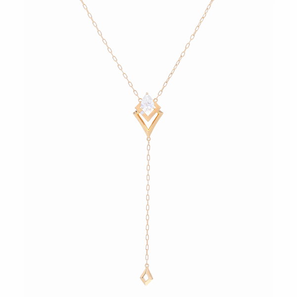 Closeup photo of Y Shaped Diamond Necklace