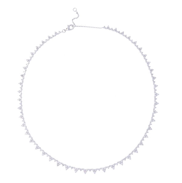 Closeup photo of 14k Triple Cluster Diamond Choker