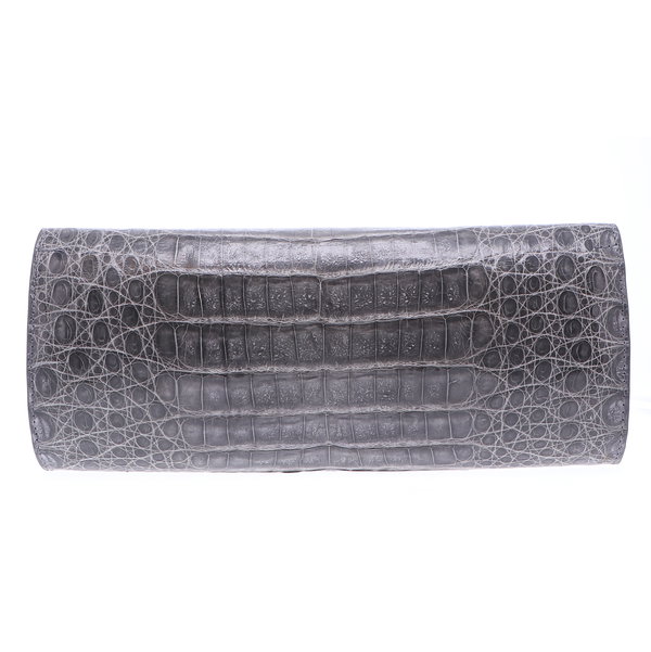 Closeup photo of Grey Cayman Crocodile Day Clutch
