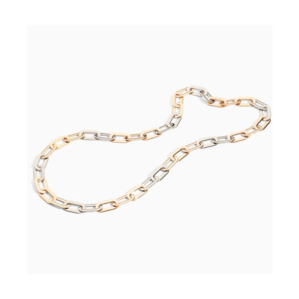 Closeup photo of 18k Rose and White Gold Pirouette Chain 95cm