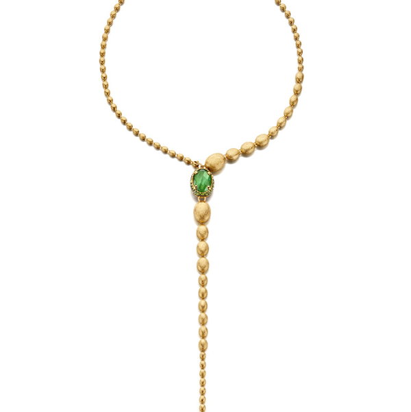 Closeup photo of Dancing Reverse Necklace Green/Pink