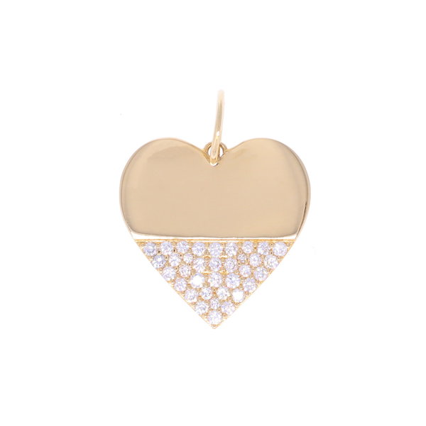 Closeup photo of 14k Heart Dipped in Diamonds