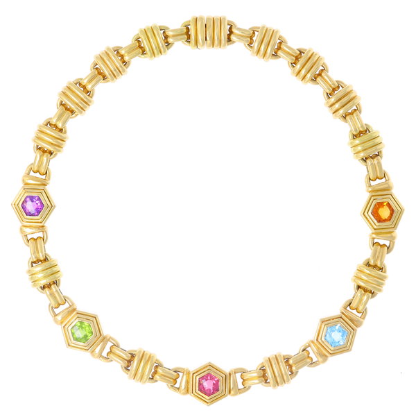 Closeup photo of Multi Gemstone Collar Necklace