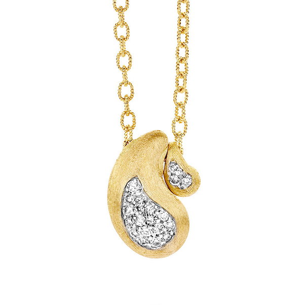 Closeup photo of Cachemire Paisley Diamond Inset Pendant