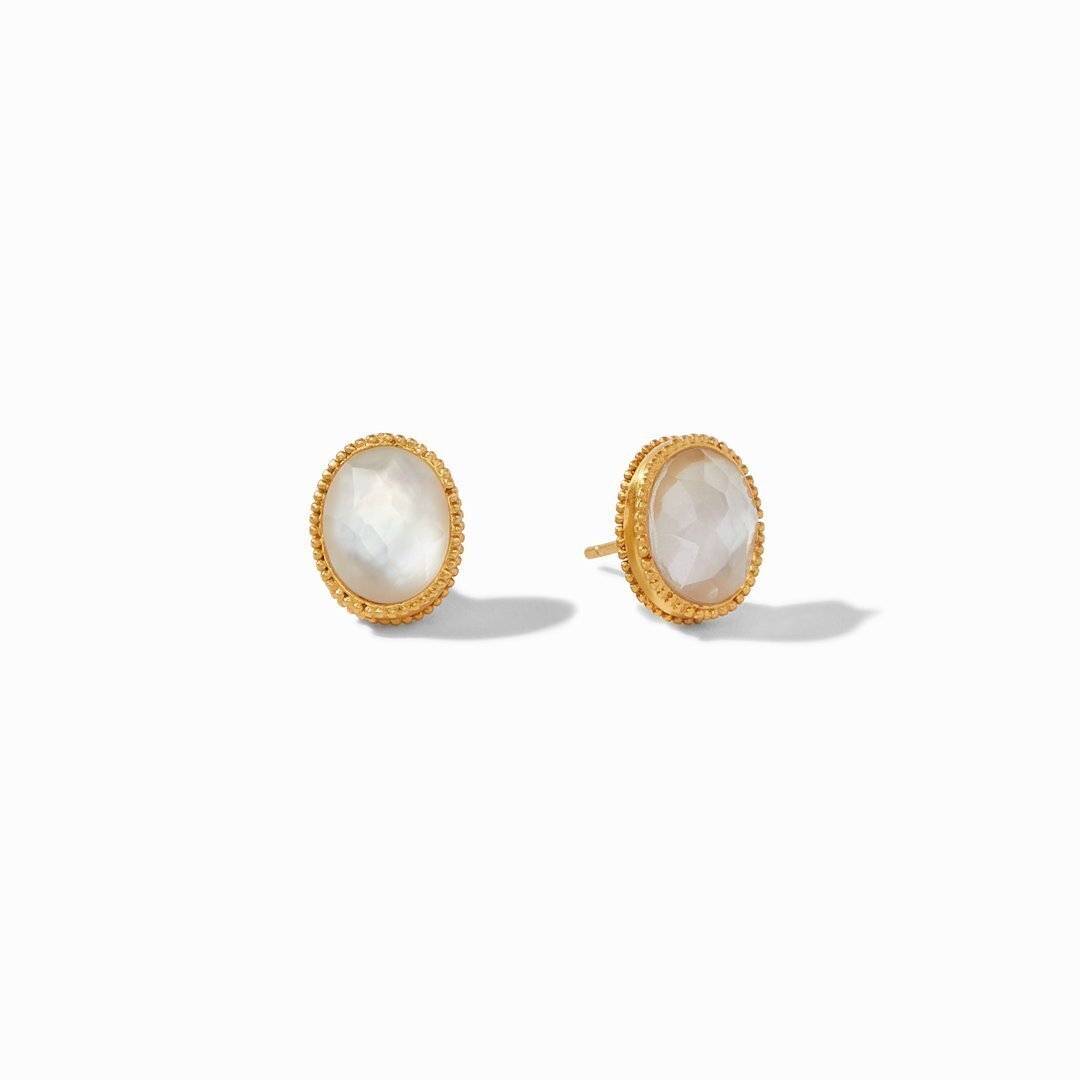 Verona Stud Earrings with Iridescent Clear Crystal gemstone