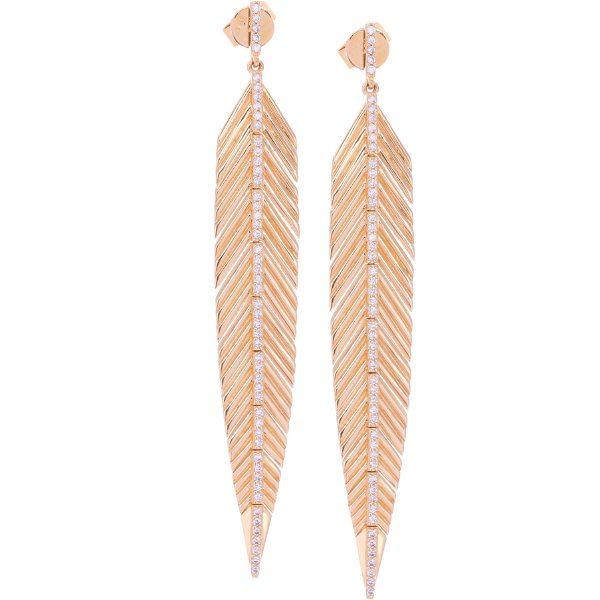 Closeup photo of Large Feather Earrings