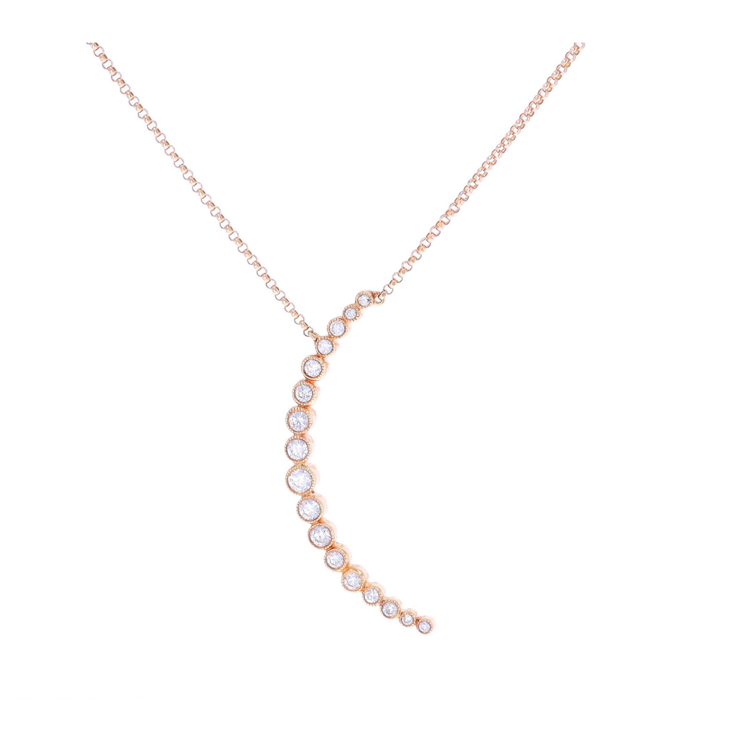 Bezel Set Crescent Diamond Pendant Necklace
