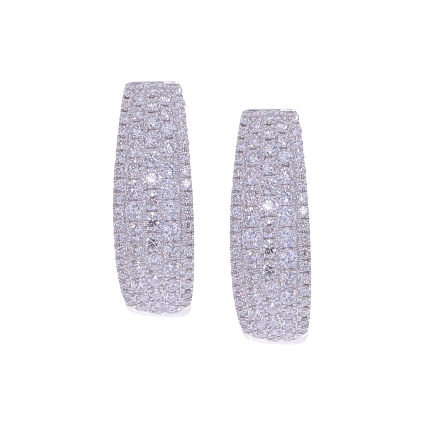 Pave Diamond Cluster Huggie Earrings
