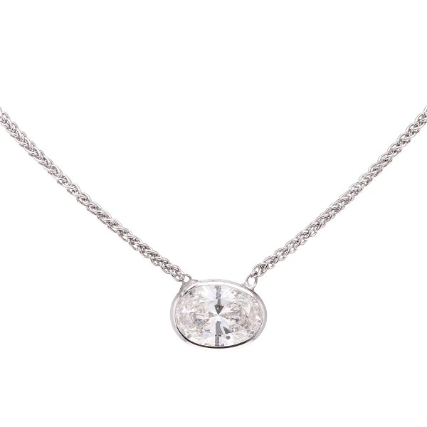 Closeup photo of 18" Diamonds By The Yard Necklace w/ Oval Center