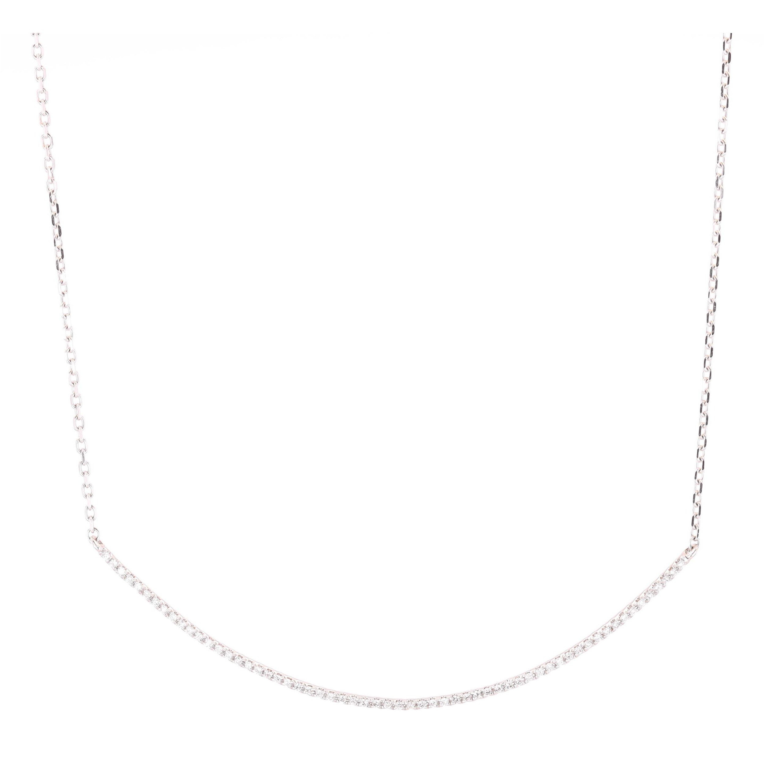 14k Delicate Long Bar Necklace