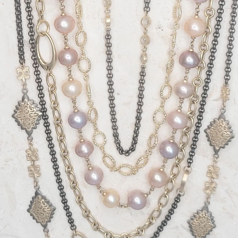 Satin Finish Oval Link Yellow Gold Chain 26"