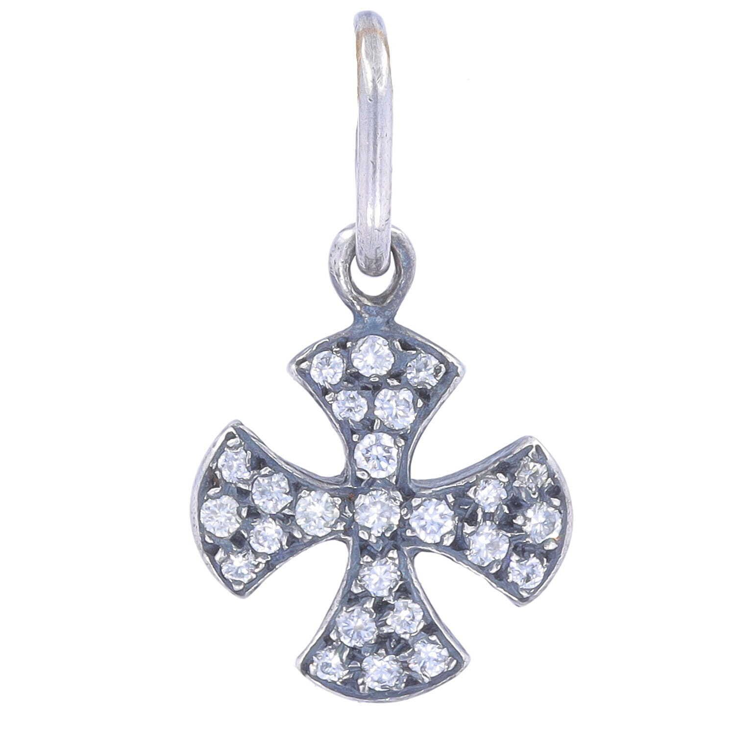 Sterling Silver Maltese Cross w/ Diamonds