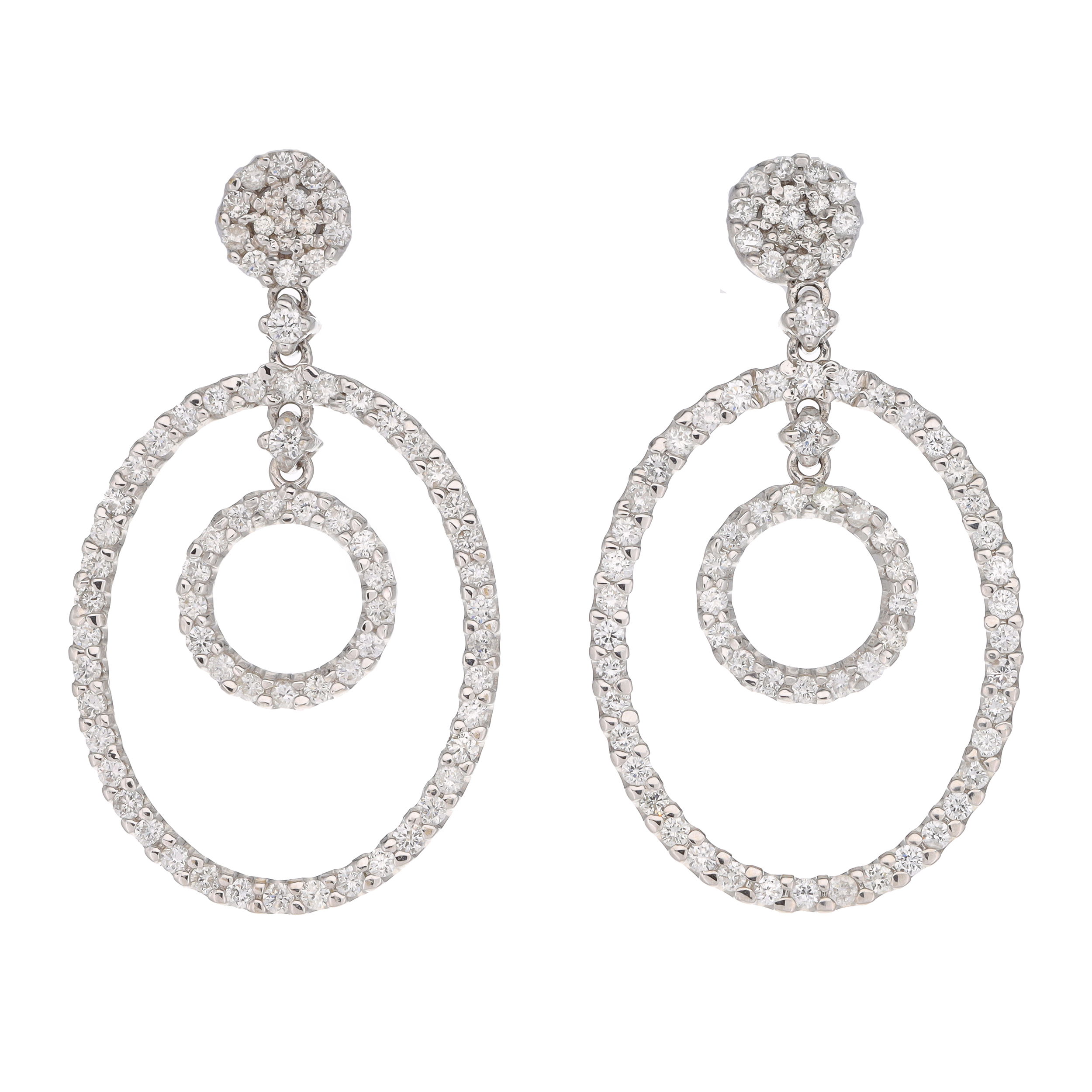 Earrings 18k W 7.4g 150 DIA: 1.96tcw