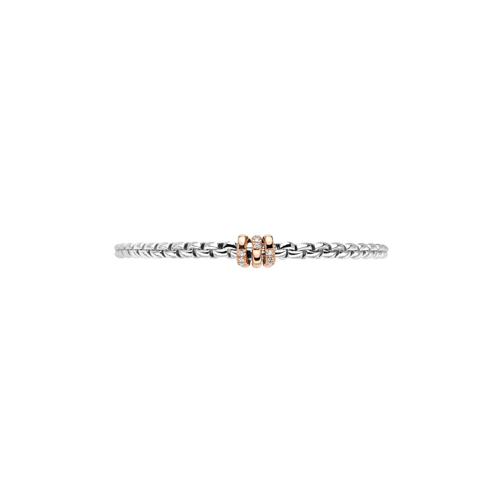Another shot of Flex'It Eka Bracelet with Rose Gold Diamond Clover Rondels