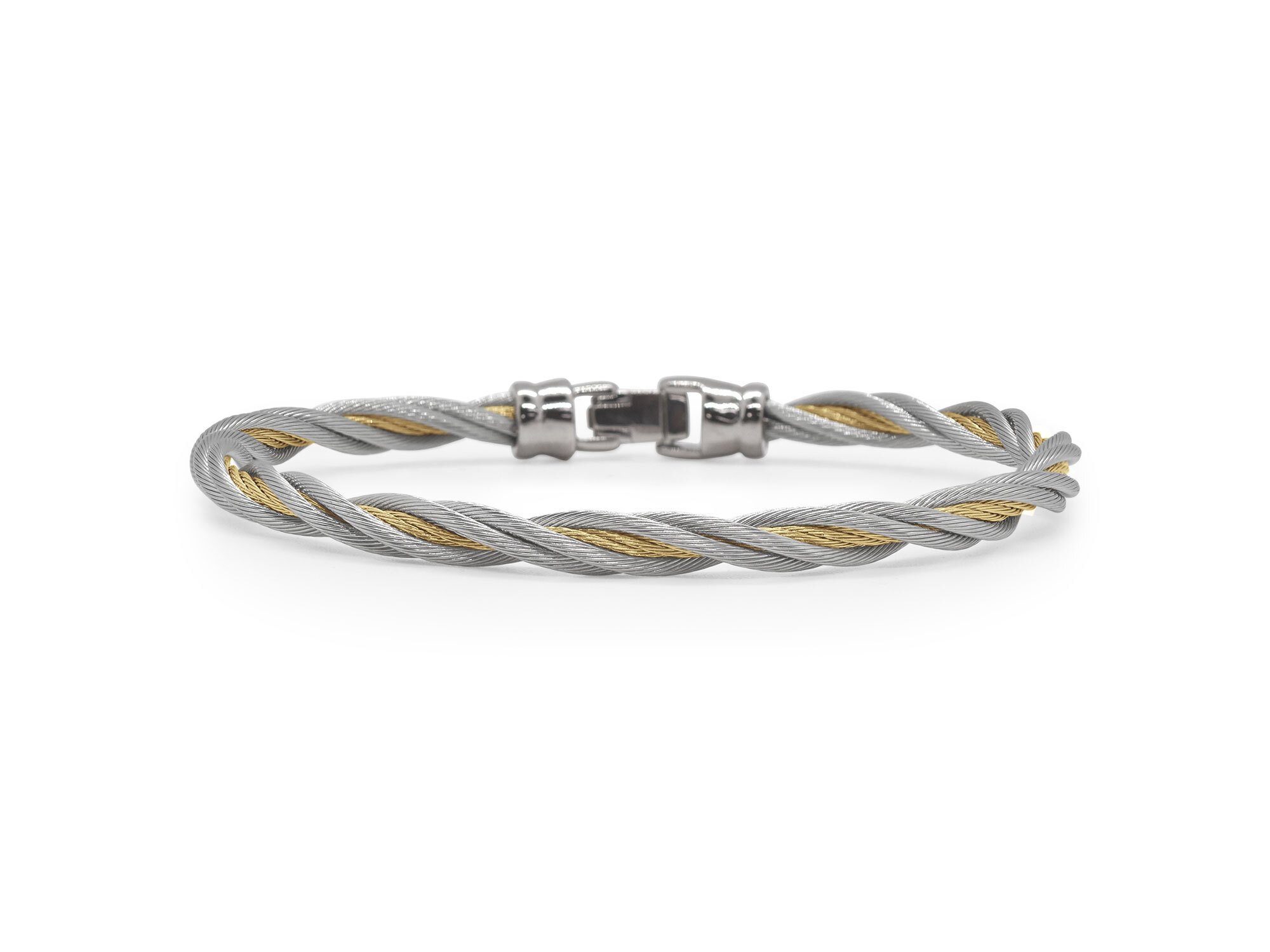 Grey & Yellow Cable Double Twist Bracelet