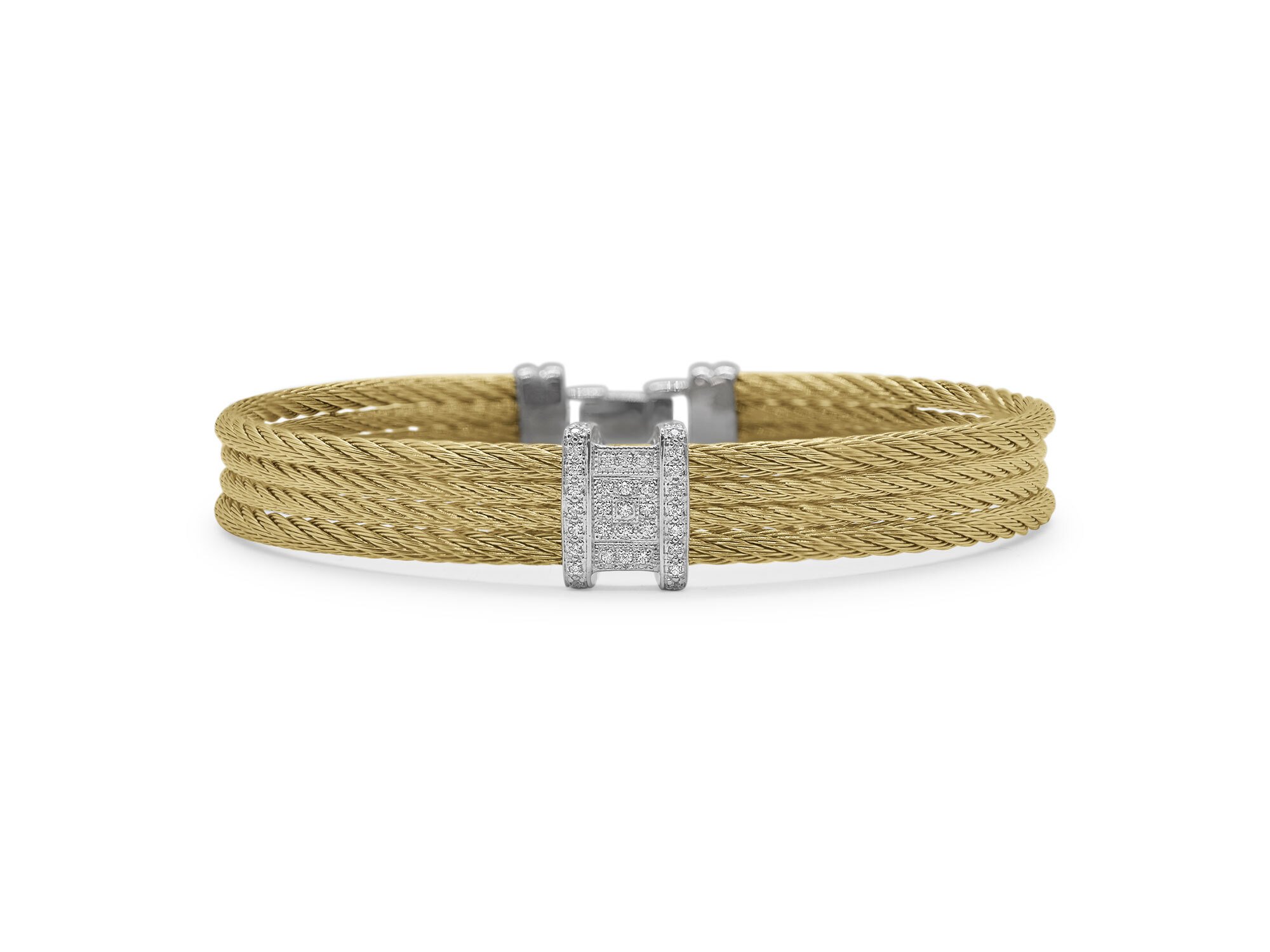 Yellow Cable Diva Bracelet with 18kt White Gold & Diamonds