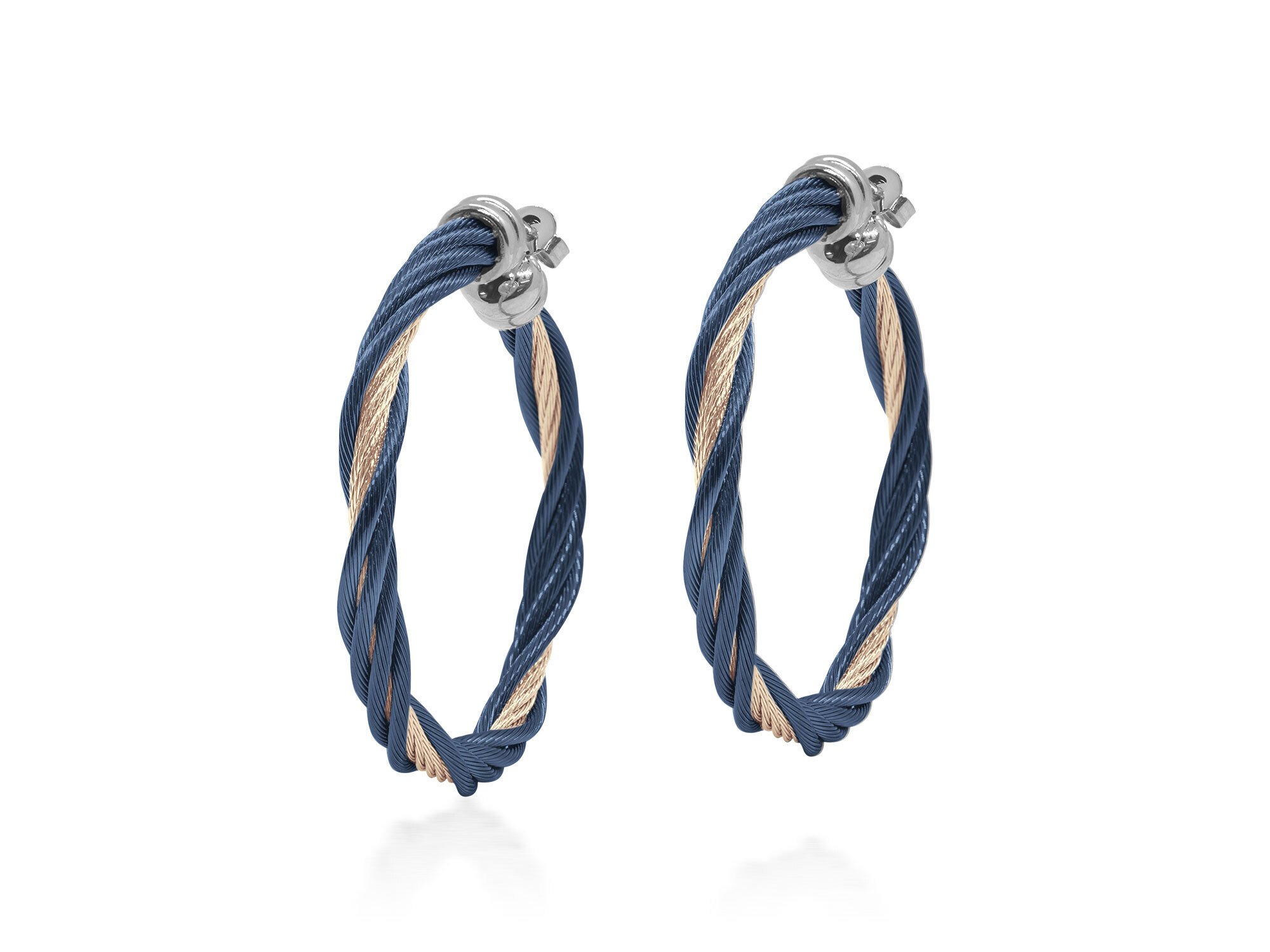 Blueberry & Carnation Cable Modern Twist Earrings