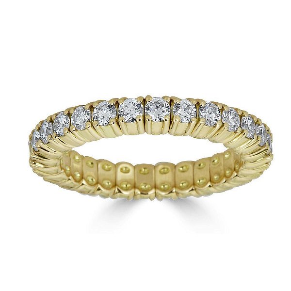 Closeup photo of Stretch Diamond Eternity Ring in Yellow Gold