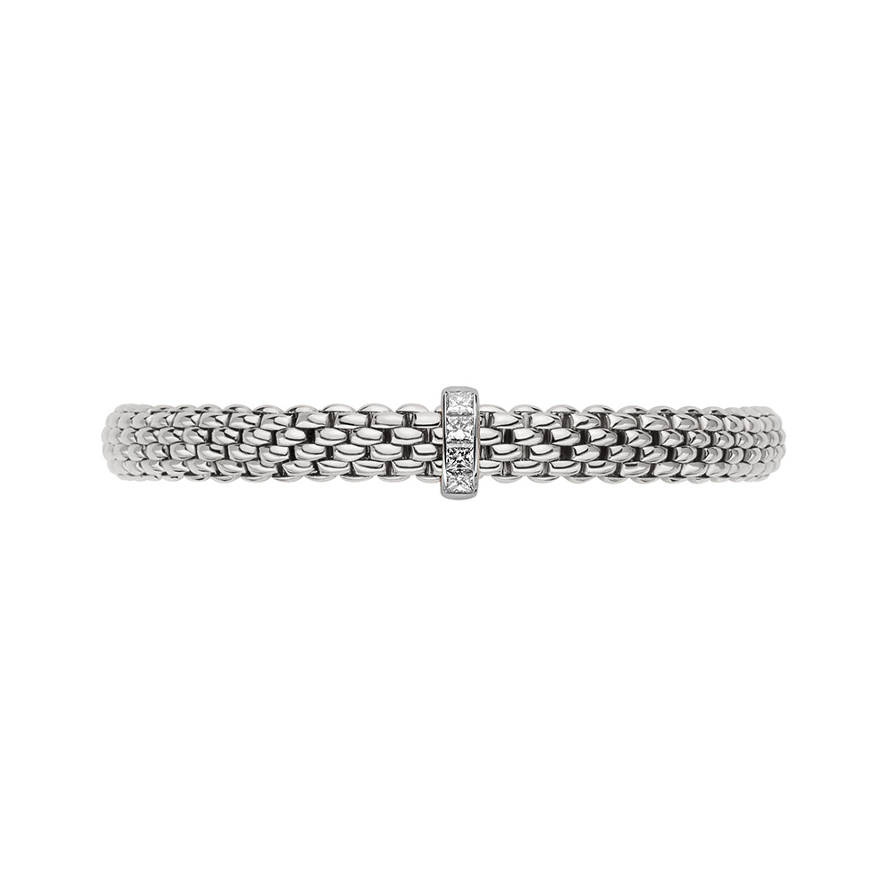 Size M Vendome Flex'It Bracelet in White Gold with Princess Cut Diamonds - Size Medium