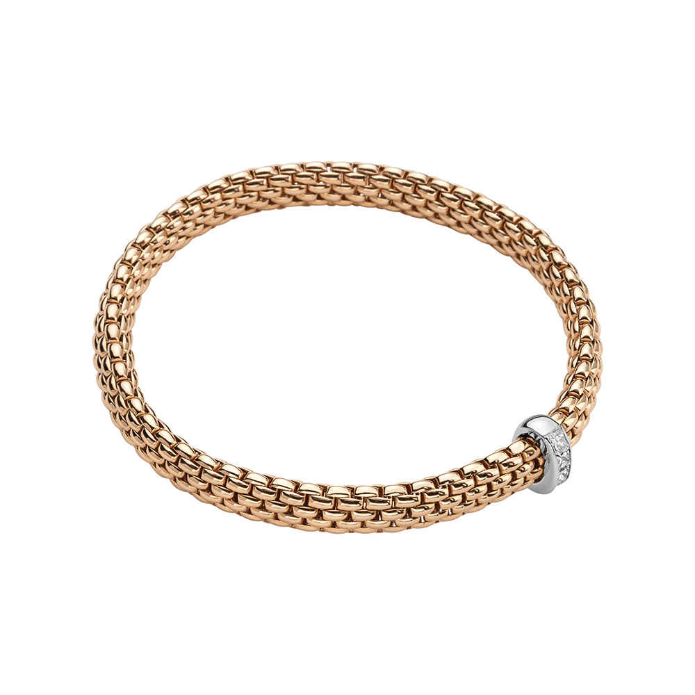 Vendome Flex'It Bracelet in Rose Gold with Princess Cut Diamonds - Size XL (19cm)