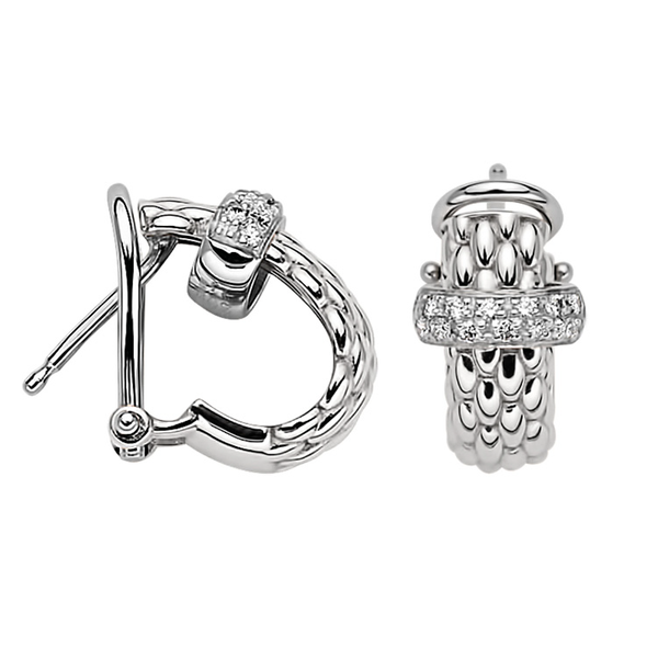 Closeup photo of Vendome Earrings with Diamonds in White Gold