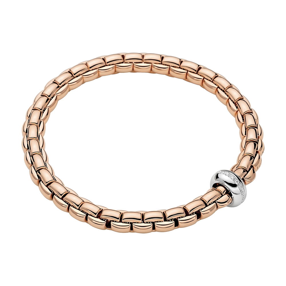 Eka Flex'It Bracelet in Rose Gold with Diamond Rondel - Size Extra Large